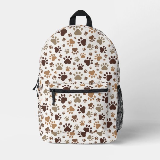 Muddy Paw Prints Backpack Bedrukte Rugzak (Voorkant)