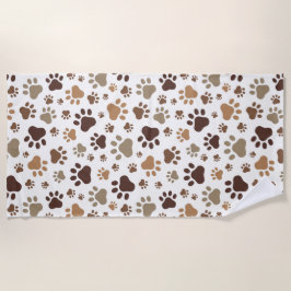 Muddy Paw Prints Beach Towel Strandlaken