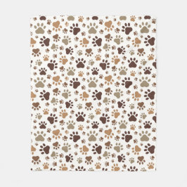 Muddy Paw Prints Fleece Blanket Deken
