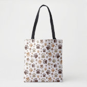 Muddy Paw Prints Tote Bag (Voorkant)