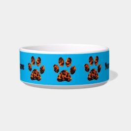 Muddy Paws on Sky Blue Ceramic Pet Bowl Voerbakje