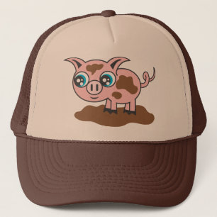 Muddy Pig Fun Trucker Hoed voor kinderen en volwas Trucker Pet