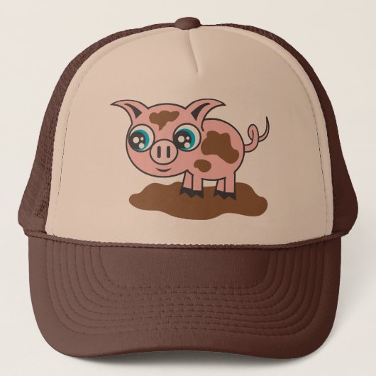 Muddy Pig Fun Trucker Hoed voor kinderen en volwas Trucker Pet (Voorkant)