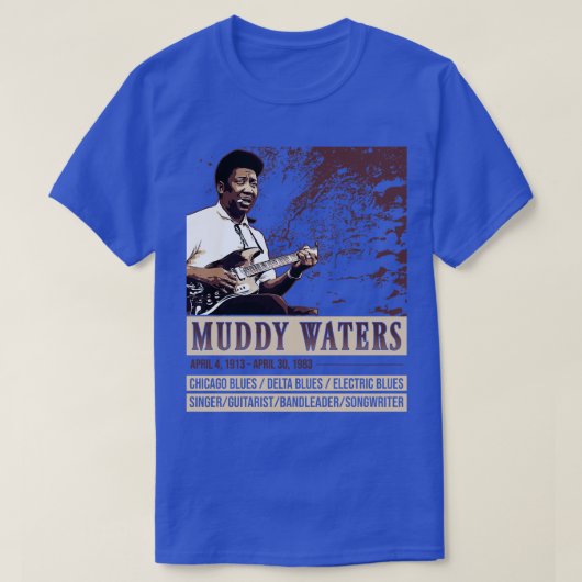 Muddy Waters blues legende T-shirt (Design voorkant)