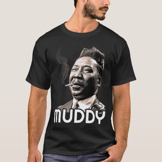 Muddy Waters retro blues muziek legende T-shirt (Voorkant)