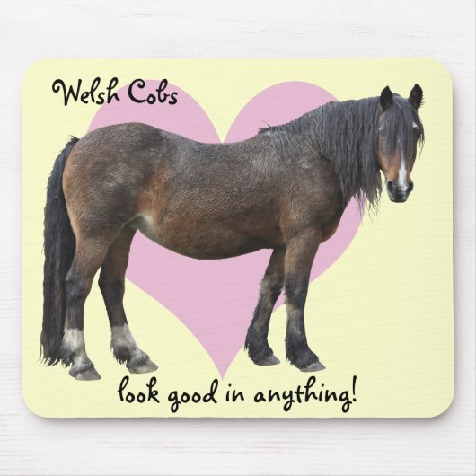 Muddy Welsh cob mousemat Muismat (Voorkant)