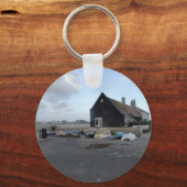 Mudeford Quay op een winderige dag. Sleutelhanger (Voorkant)