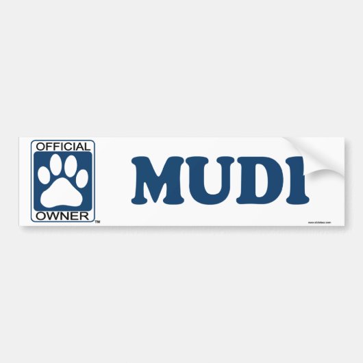 Mudi Blue Bumpersticker (Voorkant)