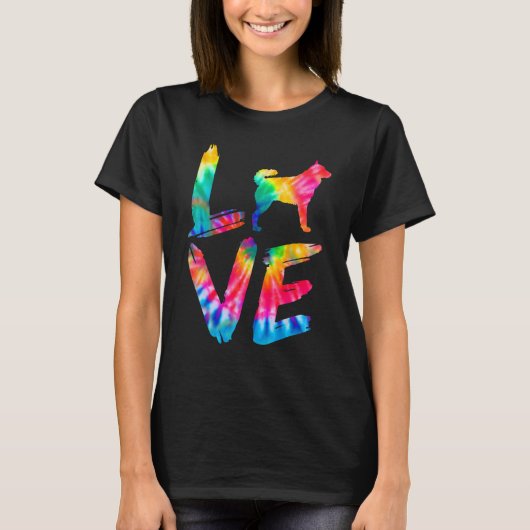 Mudi Tie Dye Love Dog mama T-shirt (Voorkant)