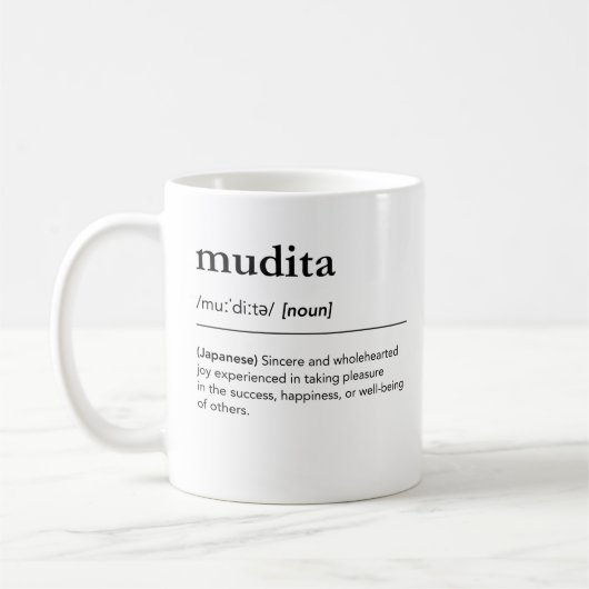 Mudita definitie japans woord koffiemok (Links)