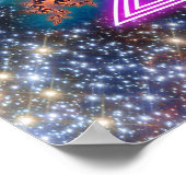 Mudra met Fractals en Galaxies Poster (Hoek)