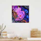 Mudra met Fractals en Galaxies Poster (Keuken)