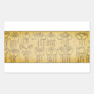 Mudras (12e-eeuwse Japanse rol) Rechthoekige Sticker