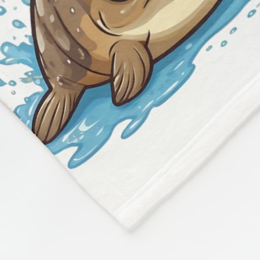 Mudskipper Kawaii Brown Pattern Fleece Deken (Hoek)