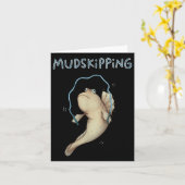  Mudskipping Fish Mudskipper Retro Fish Kaart (Gele Bloem)