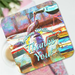 Muelle Los Peines Bedankt Pelican 0463 Vierkante Sticker