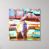 Muelle Los Peines Pelican 0463 Art Canvas Afdruk (Voorkant)