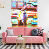 Muelle Los Peines Pelican 0463 Art Canvas Afdruk (Insitu (Woonkamer))