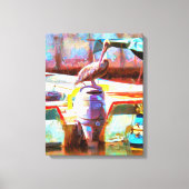 Muelle Los Peines Pelican 0463 Art Canvas Afdruk (Voorkant)