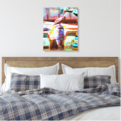 Muelle Los Peines Pelican 0463 Art Canvas Afdruk (Insitu (Slaapkamer))