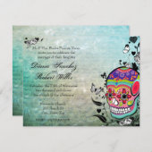 Muerte Dag van de dode Calaveras Suikerschedel Kaart (Voorkant / Achterkant)