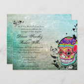 Muerte Dag van de dode Calaveras Suikerschedel Kaart (Voorkant / Achterkant)