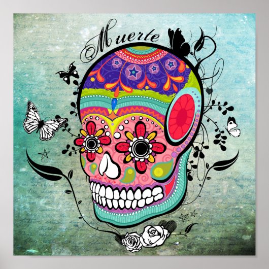 Muerte Dag van het Poster van de Dode Calaveras (Voorkant)