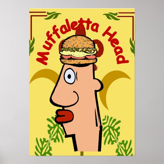 Muffaletta Head New Orleans Sandwich Nola Poster (Voorkant)
