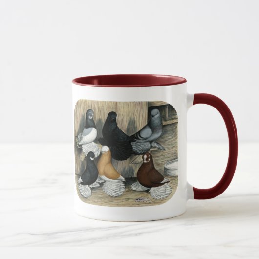 Muffed Tumbler Pigeons Mok (Rechts)