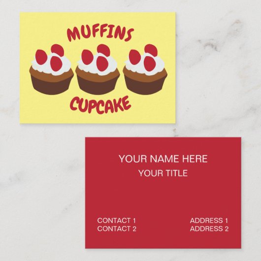 Muffin Cupcake Bakkerij Visitekaartje (Voorkant / Achterkant)