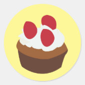 Muffin Cupcake Ronde Sticker (Voorkant)