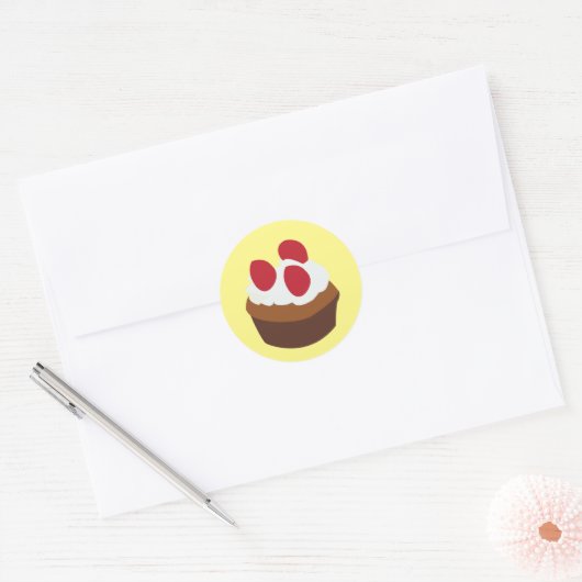 Muffin Cupcake Ronde Sticker (Envelop)