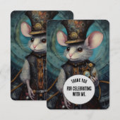 Muffin Dank Je Steampunk dier Aangepast Bedankkaart (Voorkant / Achterkant)