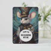 Muffin Dank Je Steampunk dier Aangepast Bedankkaart (Staand voorkant)