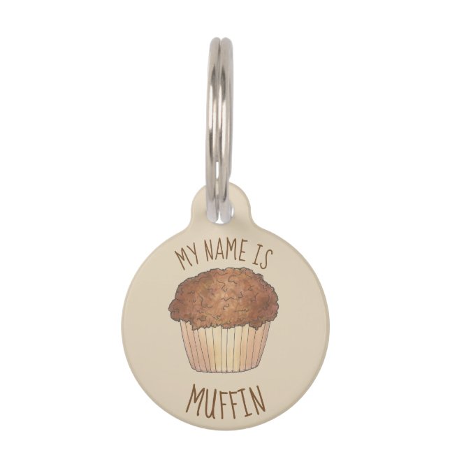 Muffin de Dog Crumb Streusel gebak Huisdierpenning (Voorkant)