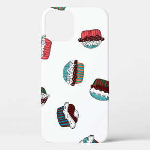 Muffin. Gelukkige verjaardagstaart achtergrond wit Case-Mate iPhone Case