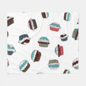 Muffin. Gelukkige verjaardagstaart achtergrond wit Fleece Deken (Voorkant (Horizontaal))