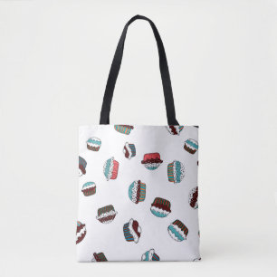 Muffin. Gelukkige verjaardagstaart achtergrond wit Tote Bag