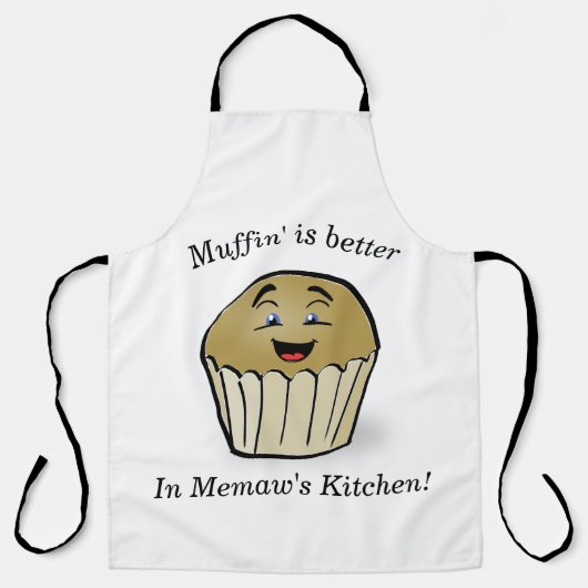 Muffin' is beter All-Over Print Apron Schort (Voorkant)