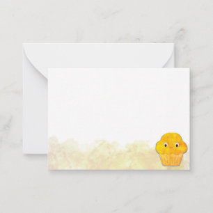 Muffin Maan Lief Tekening Blanco Aquarel Notitiekaartje