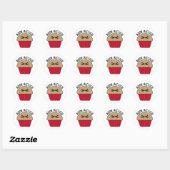 Muffin Mustache Ronde Sticker (Vel)