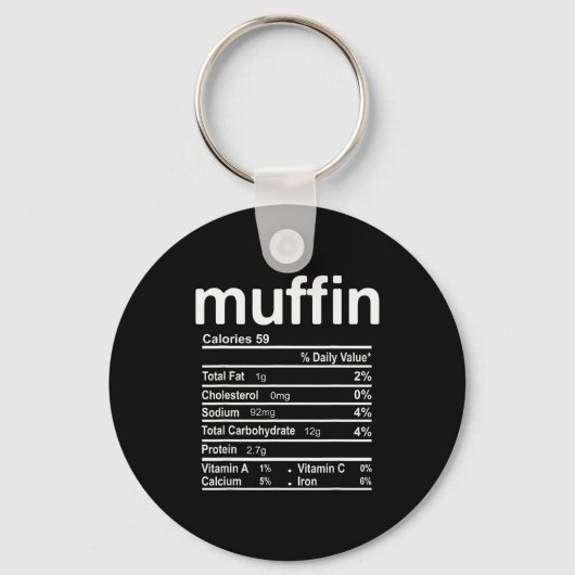 Muffin Nutrition Facts Funny Thanksgiving Christma Sleutelhanger (Voorkant)