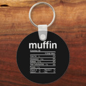Muffin Nutrition Facts Funny Thanksgiving Christma Sleutelhanger (Voorkant)