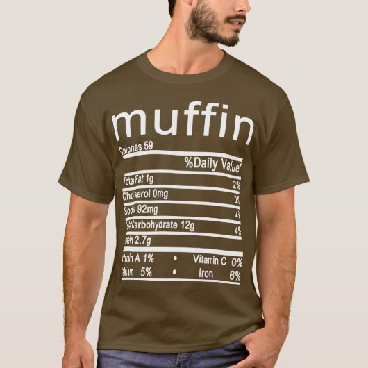 muffin Nutrition Facts Funny Thanksgiving T-shirt (Voorkant)