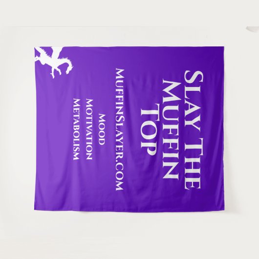 Muffin Slayer Dragon legt de Muffin Top Tapestry Wandkleed (Voorkant (horizontaal))