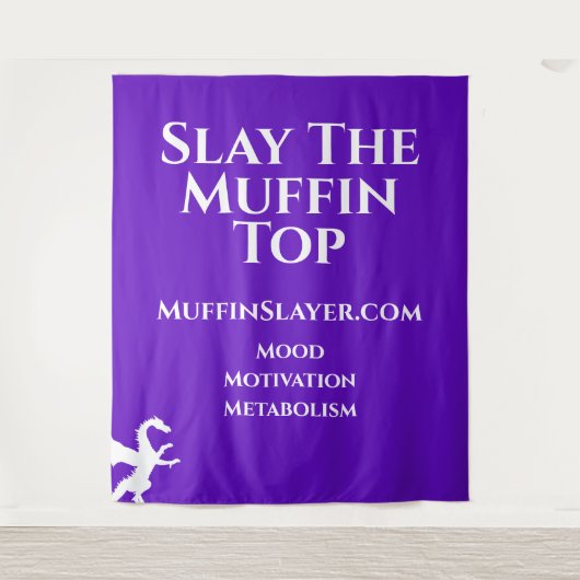 Muffin Slayer Dragon legt de Muffin Top Tapestry Wandkleed (Voorkant)