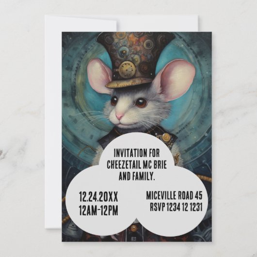 Muffin Steampunk Dier Aangepaste naam Kaart (Achterkant)