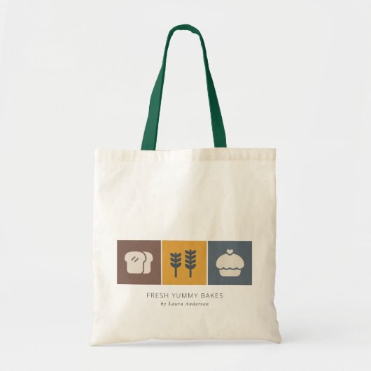 Muffin Wheat Bread Ochre Brown Gray Chef Baking Tote Bag (Voorkant)