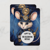 Muffinpounce dank u Steampunk dier Custom Bedankkaart (Voorkant / Achterkant)