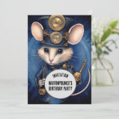 Muffinpounce Steampunk Dier Aangepaste naam Kaart (Staand voorkant)